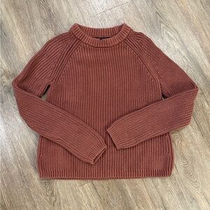 Quince Cotton Fisherman Crew Sweater - Redwood Brown